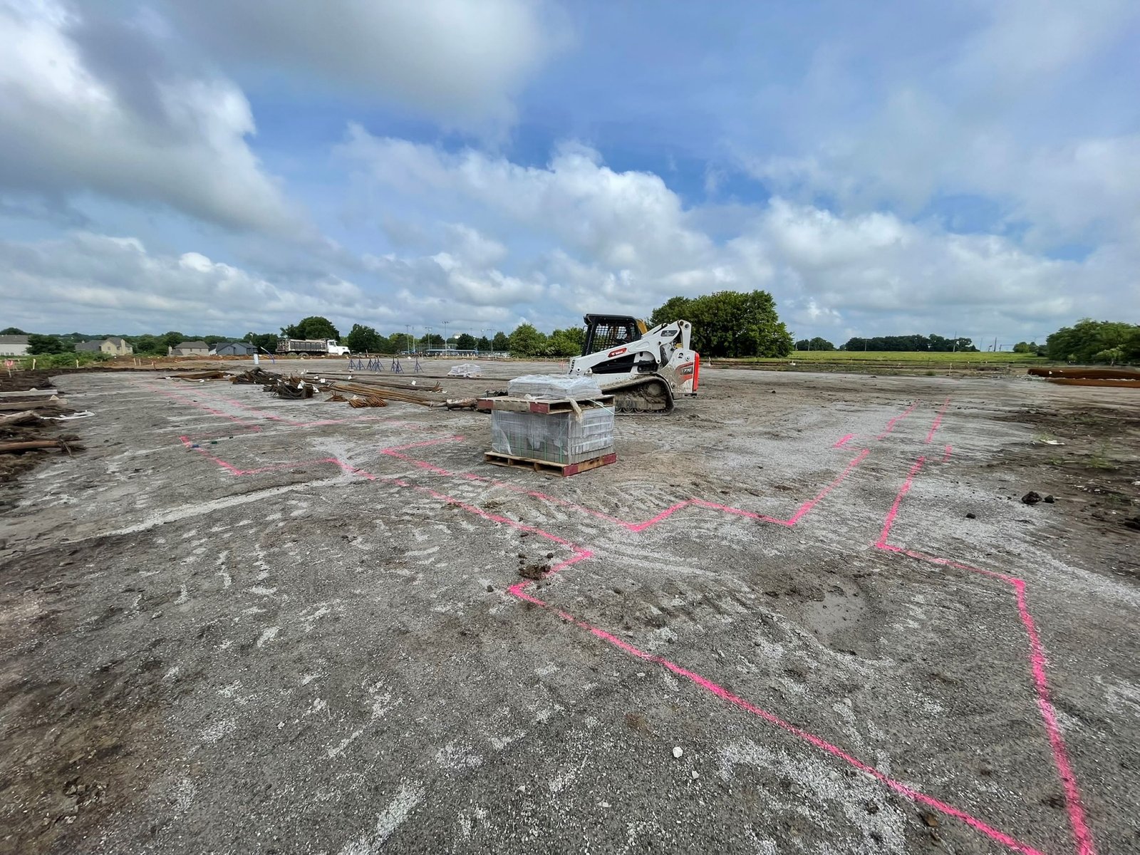 Completed building pad preparation